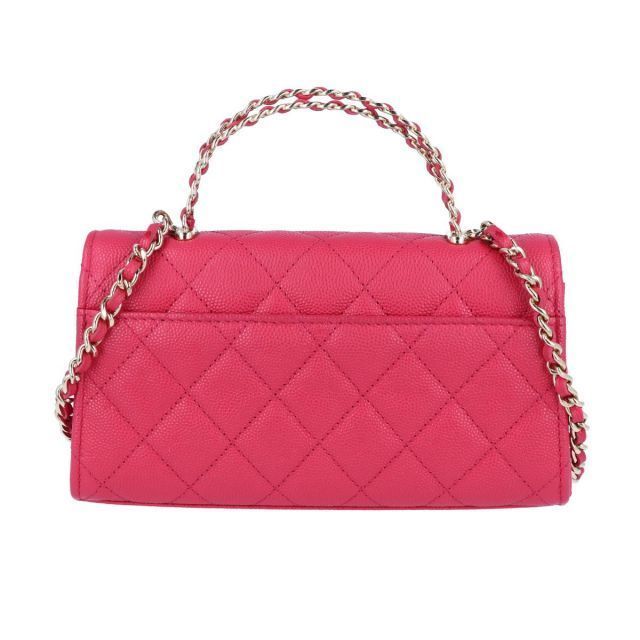 CHANEL】 シャネル キャビアスキン フラップ フォンケース チェーン