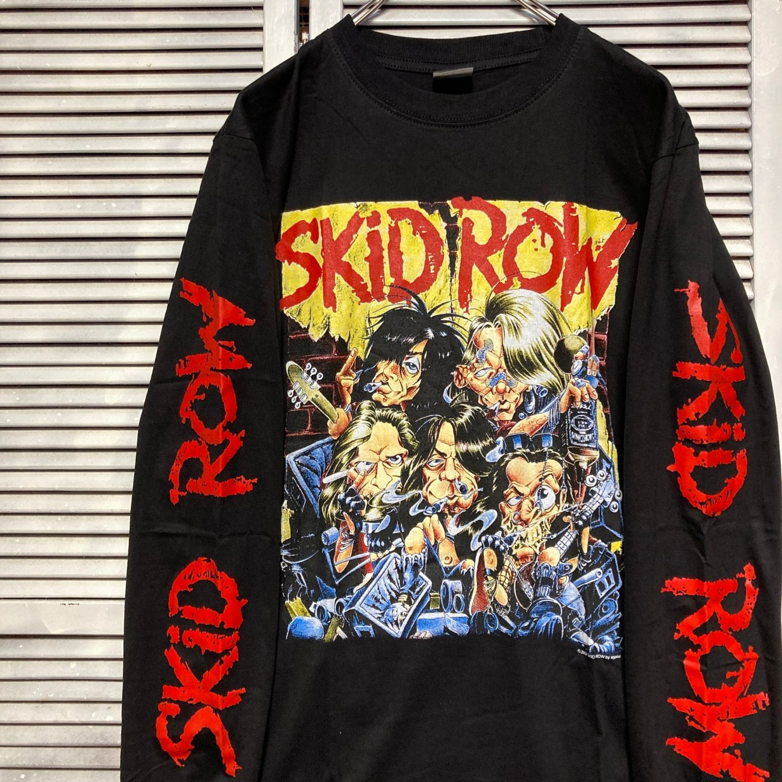 ⭐︎ スキッドロウ SKID ROW 黒 長袖 Tシャツ ロンT バンド ロング