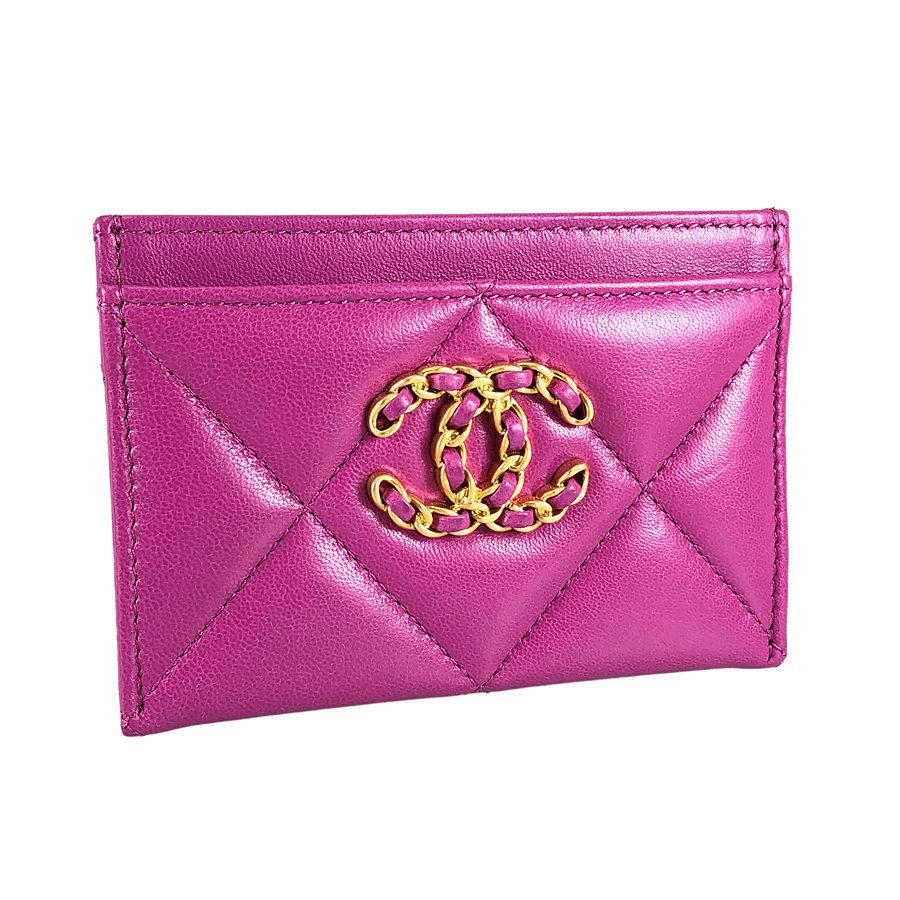 シャネル CHANEL 19 ココマーク ゴールド金具 パープル ラムスキン 