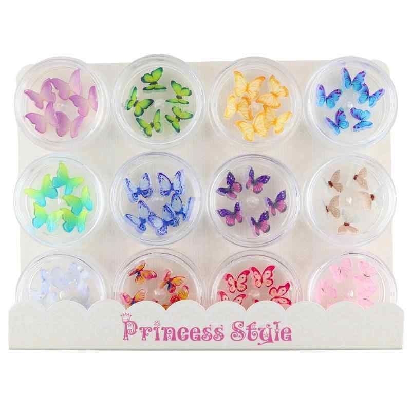 バタフライ ネイル レジン デコ パーツ 12色×各5個セット - メルカリ