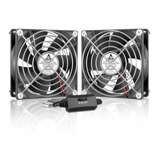 GDSTIME USBファン、2連 9225 92mm x 25mm 9cm DC 5V USB ミニ ファン小さなファン 換気扇、卓上扇風機 多用途扇風機 DIY FAN、パソコン DVR プレイステーション Xbox PS4冷却 長時間稼働用、風量調整可