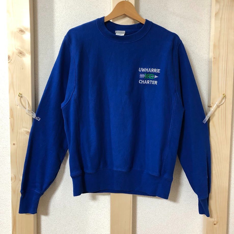 Champion REVERSE WEAVE チャンピオン リバースウィーブ 企業刺繍スウェット トレーナー ホンデュラス製 メンズ S ブルー