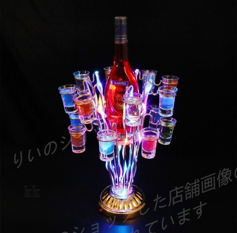 雰囲気盛り上がる カクテルグラスホルダーLED酒グラスラック