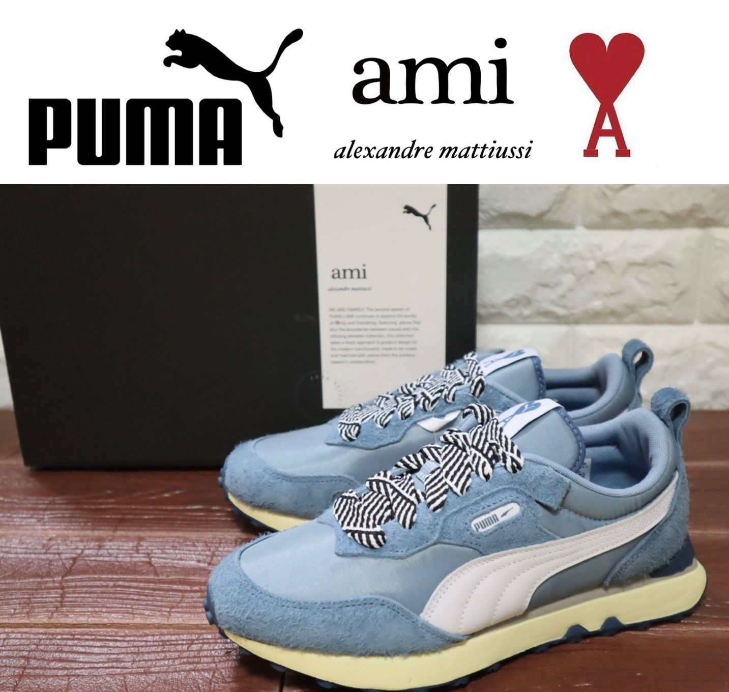 新品 定価17600円 PUMA × AMI プーマアミアレクサンドルマテュッシRIDER FV AMI 386668-01