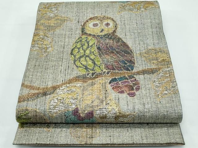 平和屋着物■極上　創業280年　誉田屋源兵衛　太鼓柄袋帯　純金　梟　逸品　CZAA3680s5 平和屋着物□極上 創業280年 誉田屋源兵衛 太鼓柄袋帯 純金 梟 逸品