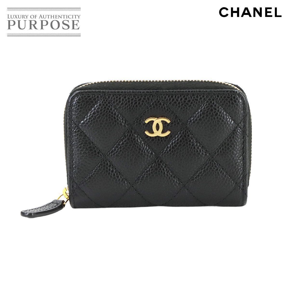 ♥ 展示品 シャネル CHANEL マトラッセ コインケース 小銭入れ キャビアスキン ブラック ココマーク AP0216 ゴールド 金具 90296099