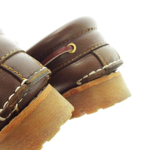 【美品】ティンバーランド ブラウンレザー モカシンデッキシューズ（11W） ボートシューズ/モカシン/デッキシューズ（メンズ