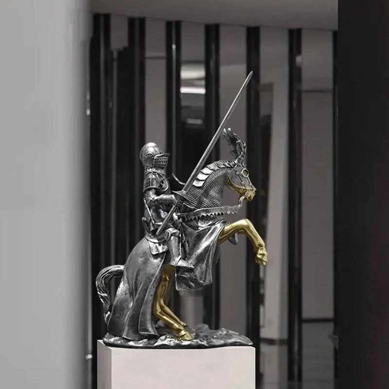 中世騎士ブロンズ像置物 中世騎士ブロンズ像置物