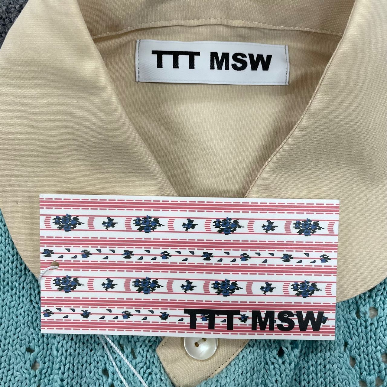 定価35200円 未使用 TTT MSW 22SS Knit Cardigan Docking Shirt ニット ドッキングシャツ ティー TTT-2022SS-KT10  クリーム - メルカリ