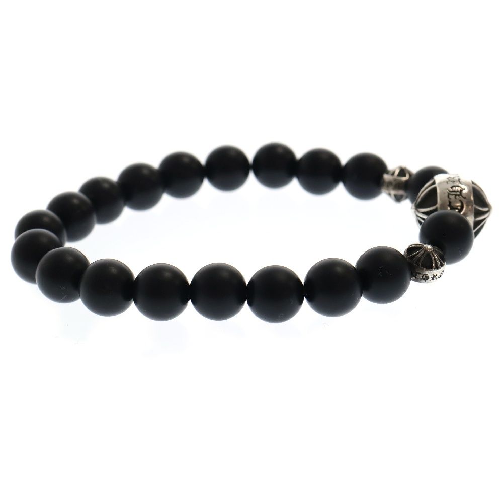 【CHROME HEARTS】クロムハーツ ビーズブレスレット 8mm マッドブラック オニキス + CH シルバーボール