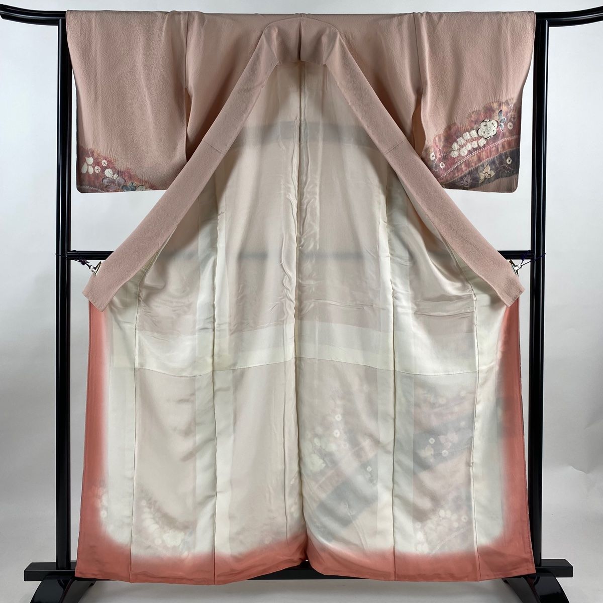 付下げ 身丈158.5cm 裄丈63.5cm S 袷 辻村ジュサブロー 落款 乱菊 縮緬  