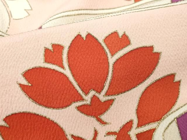 平和屋着物○アンティーク 大正ロマン 九寸名古屋帯 総刺繍 白鷹 黒地 金糸