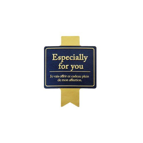 リボン型シール ネイビー 100枚 61-803-18-16