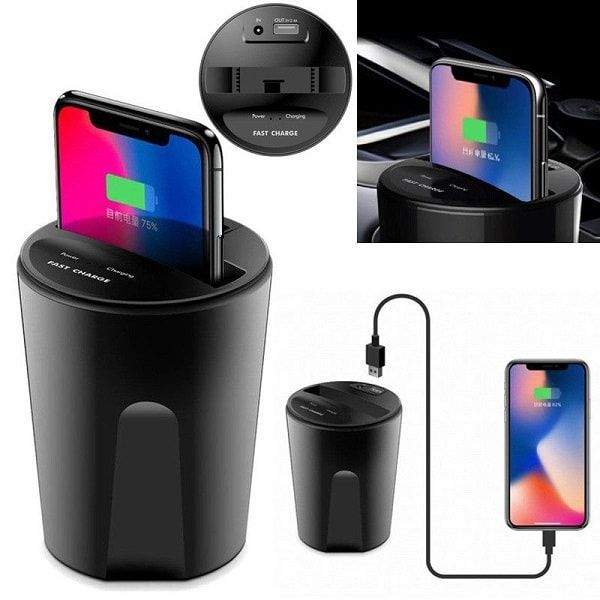 送料無料 新品 qi対応 充電器付き車載ホルダー カップ型 smartphone android iPhone holder 百