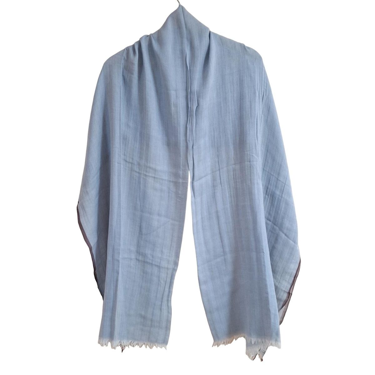 エルメス　希少なコットンストール　新品未使用 HERMES(エルメス) ストール(ショール) - ライトブルー×ブラウン