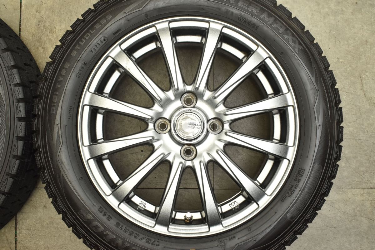 バリ溝】SIBILLA NEXT B-12 15in 5.5J +42 PCD100 ダンロップ