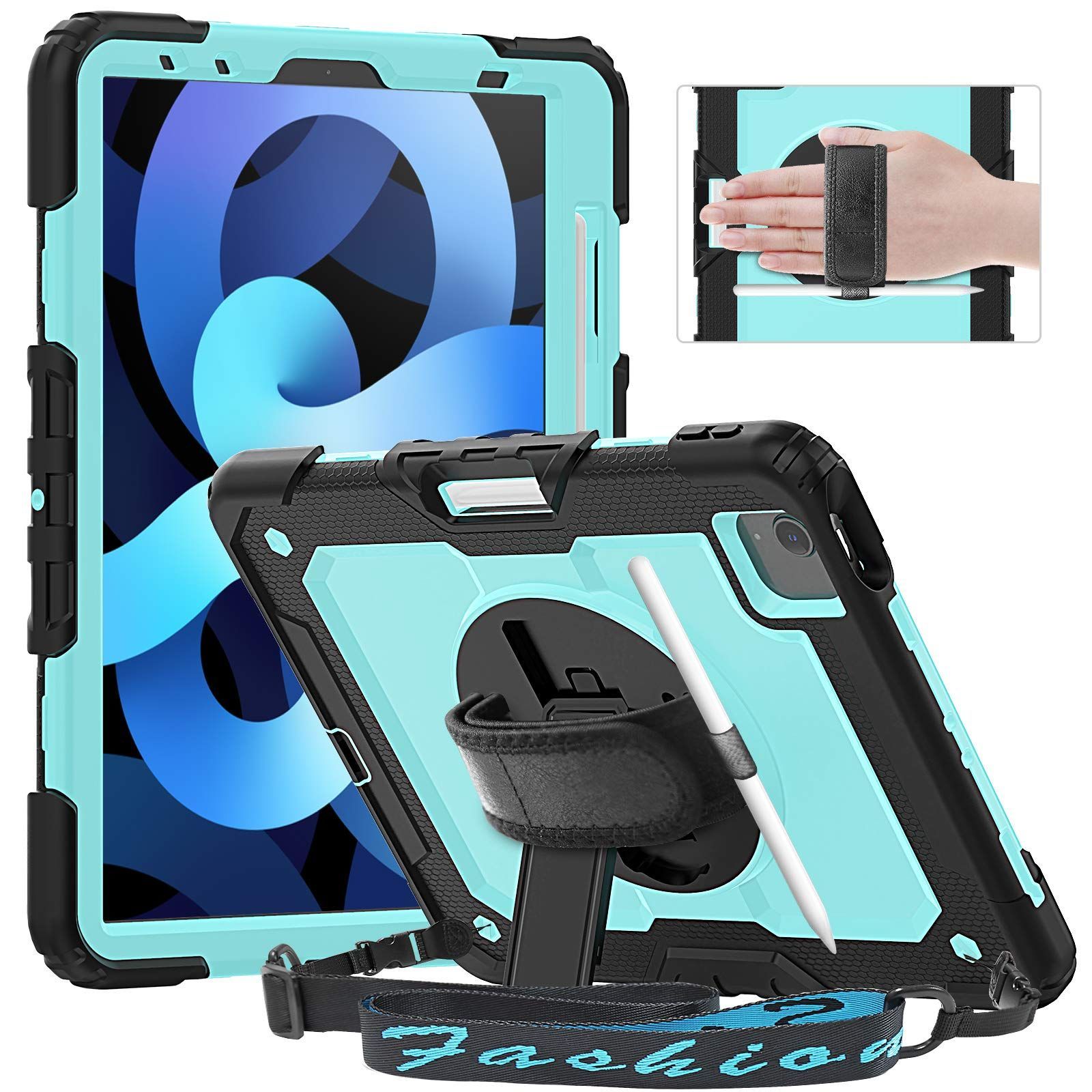 【数量限定】2022 ケース ケース ケース ケース ケース 5世代 ipad air air air iPad iPad iPad iPad air5/4 iPad ペン収納 工事 現場用 頑丈 首掛け 肩掛け カバー ショルダーストラップ ハンド スタンド