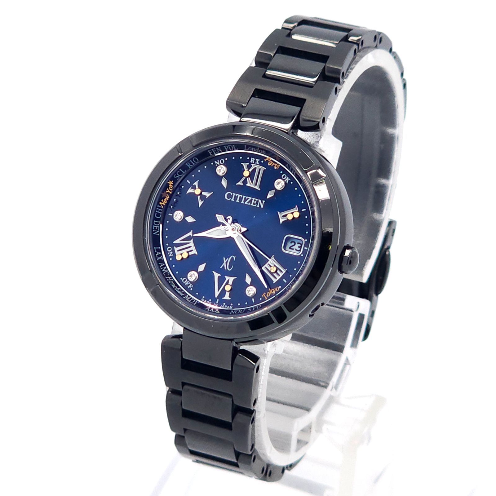 CITIZEN シチズン クロスシー ハッピーフライト H240-T022162 ソーラー電波 動作品 チタニウム