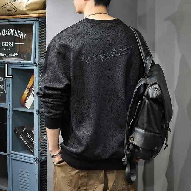 [L]秋冬 コーデ メンズ  服 シンプル ファッション オシャレ 大人 かっこいい 大きいサイズ ストリート 紳士服  ヘビー スエード トレーナー ステッチ 長袖 トップス アメカジ ジャケット