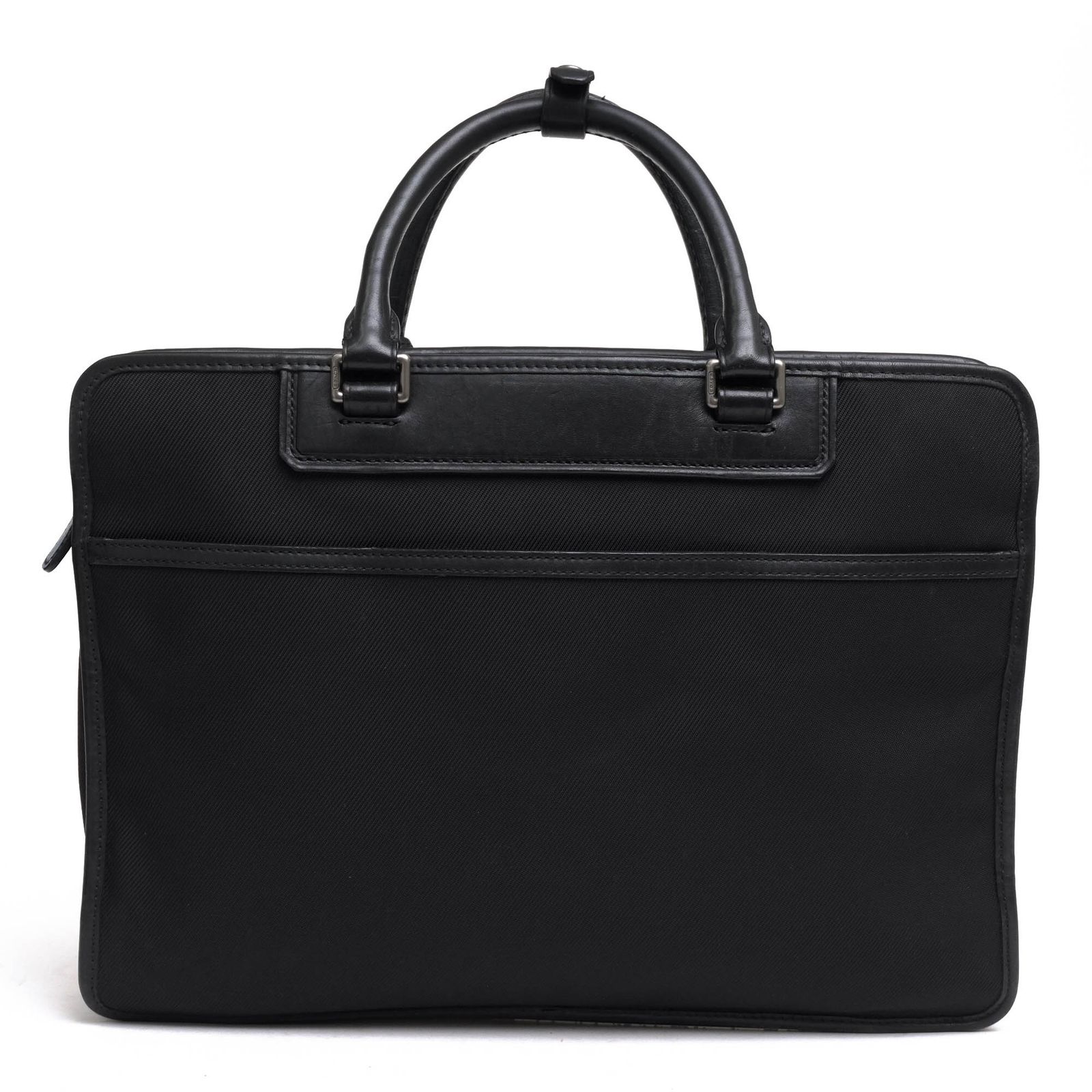 良品】COACH コーチ ビジネスバッグ PVC シグネチャー ネイビー 良品