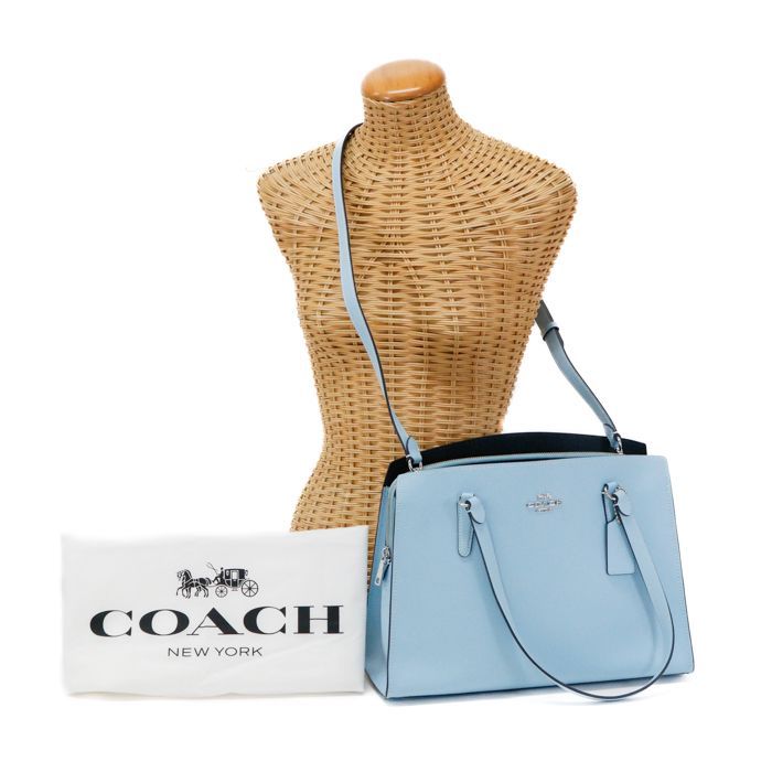 美品 コーチ ショルダーバッグ キャリーオール テータム 4078 コーチ COACH テイタム キャリーオール クロスグレイン レザー