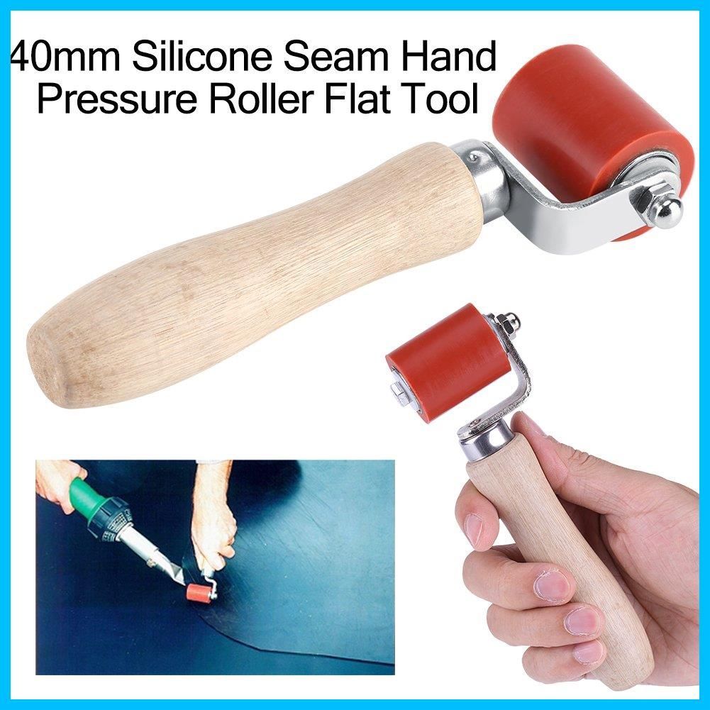 圧着シリコンローラー シームローラー ローラー ハンドローラー シームハンドプレスローラー 40mm 耐高温 260℃ 熱風機 溶接機 暖房 PVC溶接 パークヒート用 インストールフラットツール ゴムローラー 押さえローラー レッド
