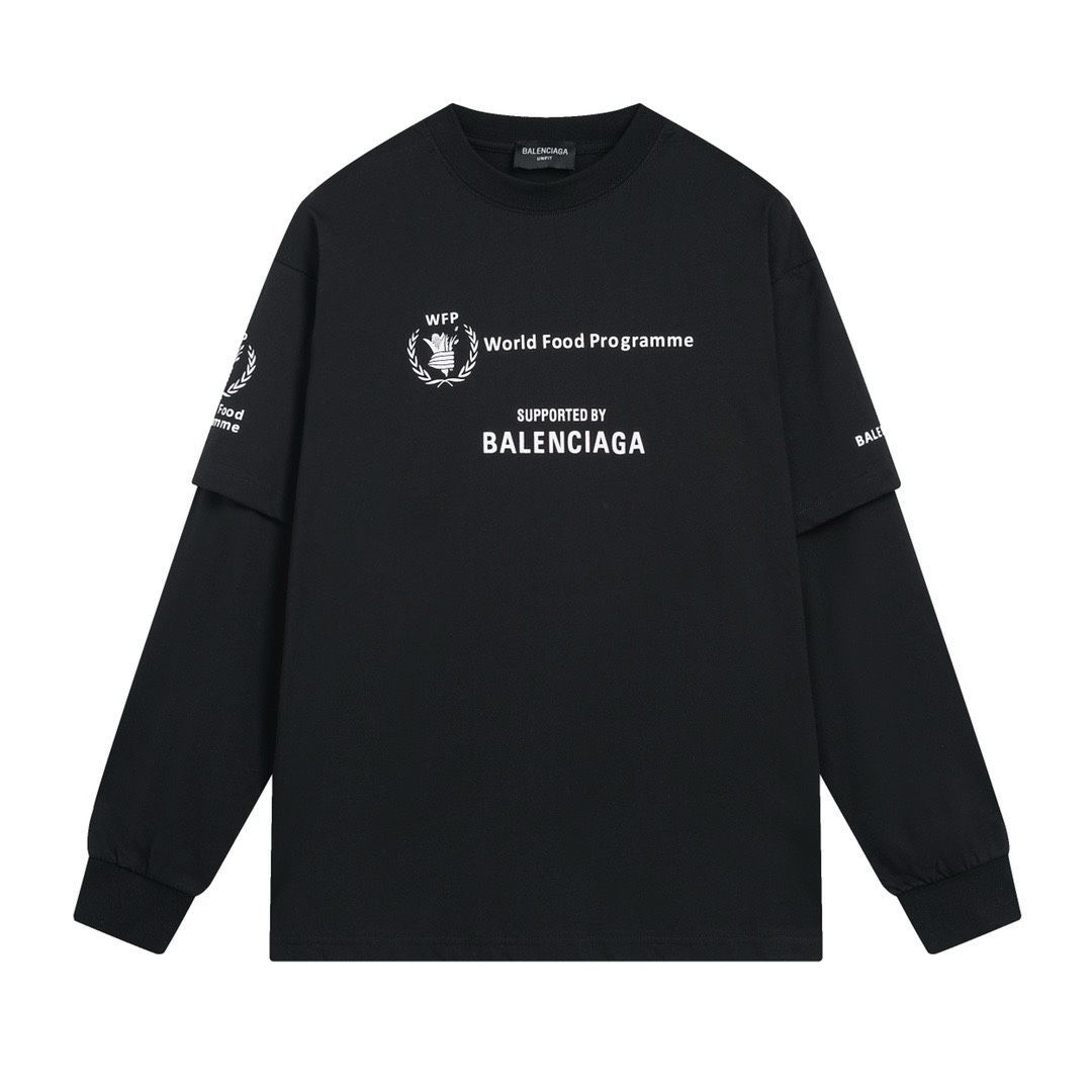 ●送料込●BALENCIAGA● Nologo 長袖 Tシャツ Balenciaga バレンシアガ ユニセックス レタープリント 長袖T