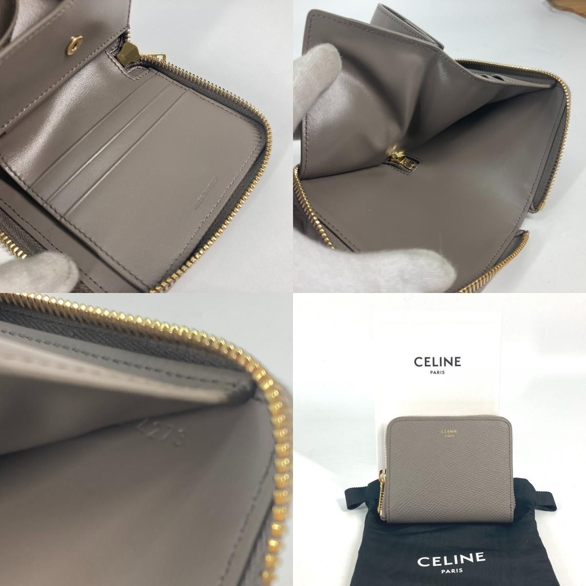 CELINE 二つ折り財布 エッセンシャル 10L203BEL ギフトに】セリーヌ スモールジップウォレット エッセンシャル