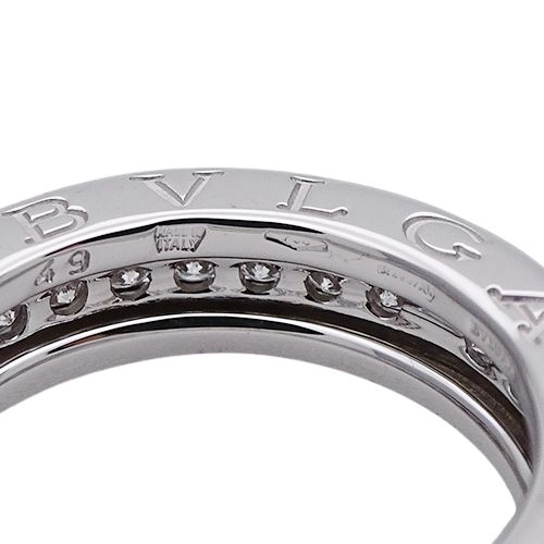 ブルガリ BVLGARI リング レディース メンズ ブランド 指輪 750WG ダイヤモンド B-zero1 ビーゼロワン 1バンド ホワイトゴールド #49 約9号 ジュエリー 磨き済み