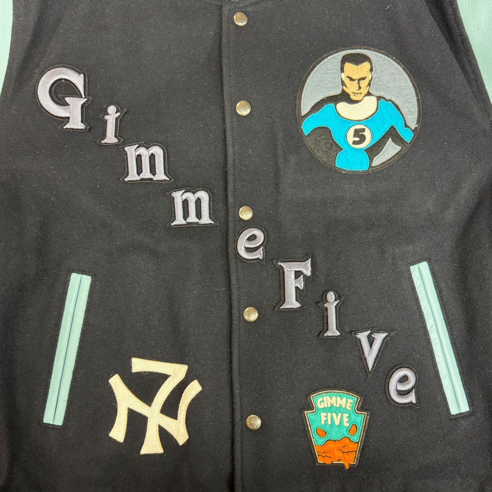 定価104500円 NEXUSVII. × GIMME FIVE 23AW SPECIAL VARSITY JACKET II スタジャン バーシティー ジャケット ネクサスセブン ジムファイブ コラボ ネイビー XL 69860A 5 - メルカリ