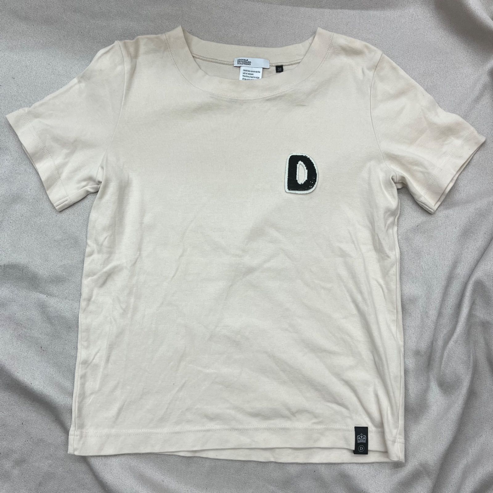 DOUBLE STANDARD CLOTHING アルファベット Tシャツ ベージュ ダブル 