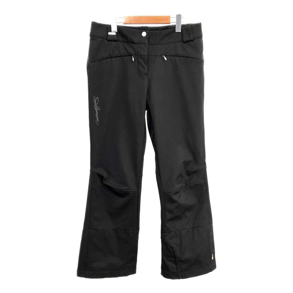 SALOMON サロモン スキーパンツ アウトドア スノースポーツ ブラック (レディース L) 中古 古着 T1773