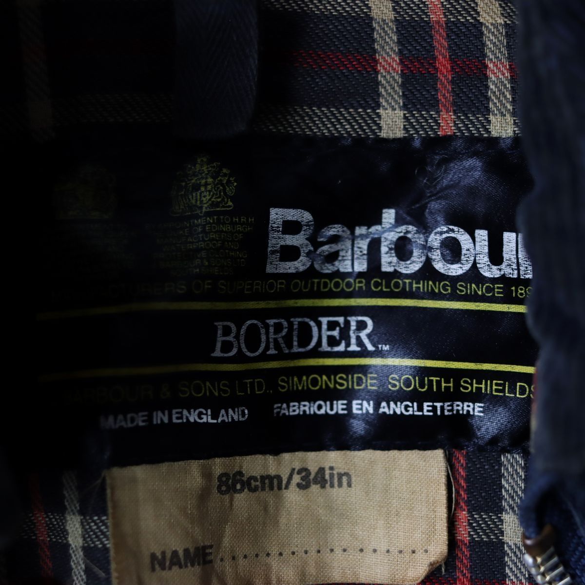 80s UK製 2ワラント バブアー Barbour ボーダー BORDER オイル