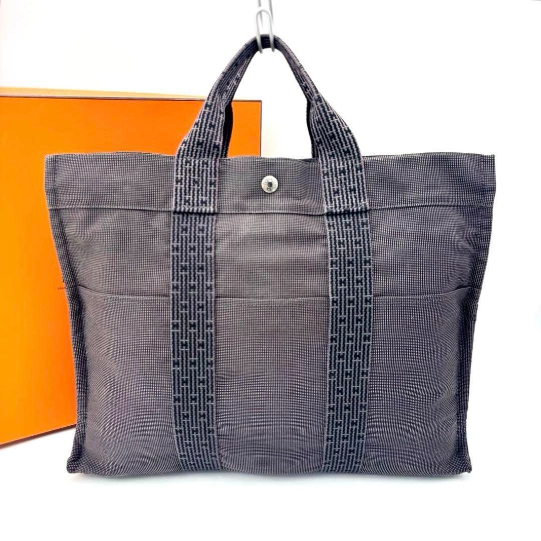 コメントの方専用です。【HERMES】エールライン/トートＭＭ/カデナ付き/ HERMES エルメス エールライン MM トートバッグ グレー系 鞄