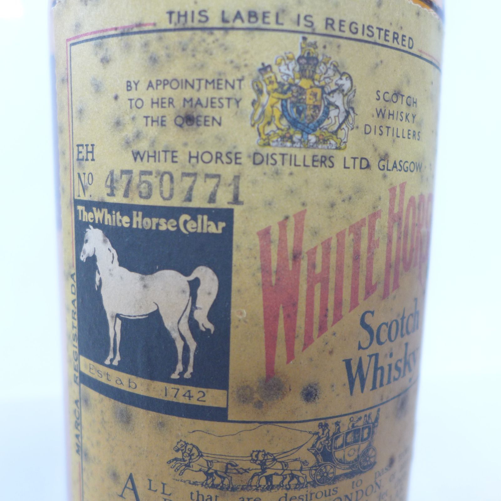 未開栓 古酒 ホワイトホース スコッチウイスキー 旧ボトル ラベル劣化