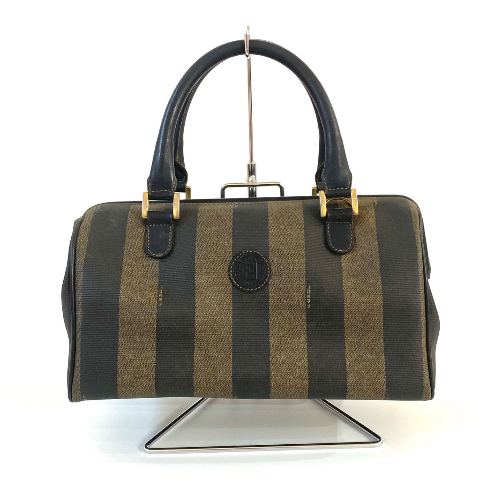 ◼️FENDI◼️ペカン柄 ミニボストンバッグ カバン ハンドバッグ レザー/PVC レディース ブラウン