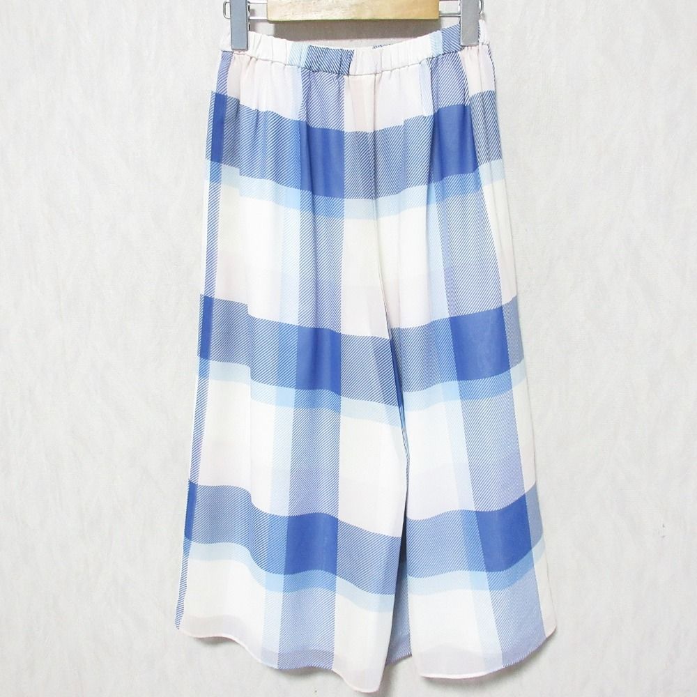 中古　美品　ブルーレーベルクレストブリッジ 定番チェックワイドパンツ 良品 BLUE LABEL CRESTBRIDGE ブルーレーベルクレストブリッジ