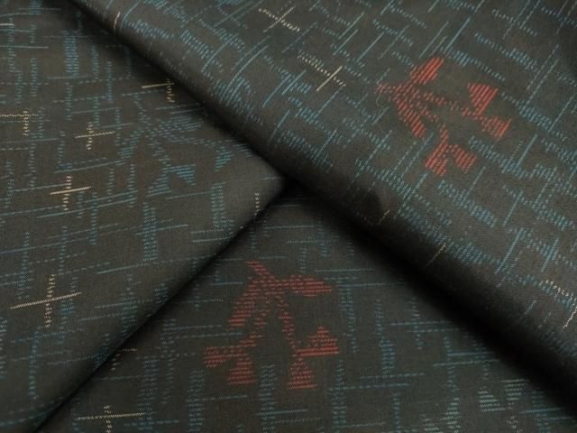 平和屋着物○上質な紬 絣文様 正絹 逸品 未使用 DAAV1329tw