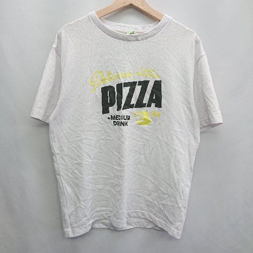 ◇ DISCUS Athletic ロゴプリント 半袖 Tシャツ サイズL ホワイト ブラック イエロー メンズ E  【1407020018142】