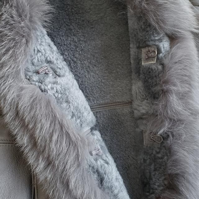 M's エムズセレクション ☆ 羊革 ムートンコート ブルーフォックス 9