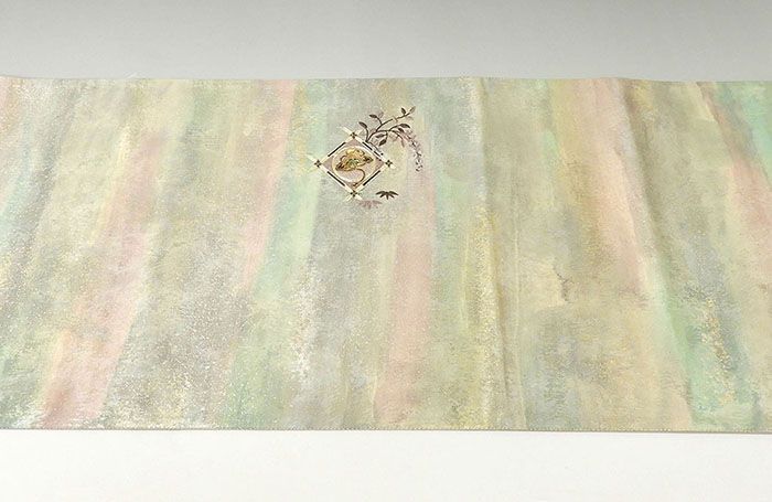 袋帯 正絹 宝飾螺鈿作家 甲斐泰造作 袋帯 良品 リサイクル 結婚式 入学