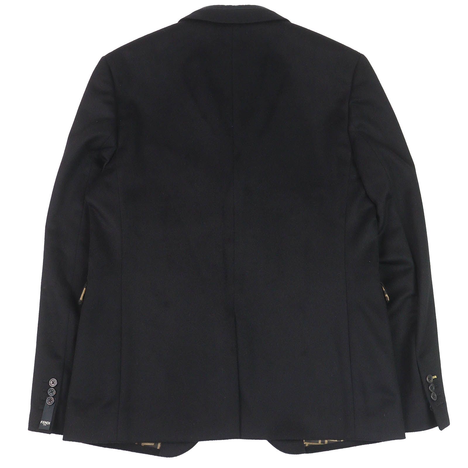希少 美品 FENDI クラウドモチーフ ジャガード テーラード ジャケット 極美品△FENDI フェンディ 2019年製 FJ0562 カシミヤ100％ 裏地