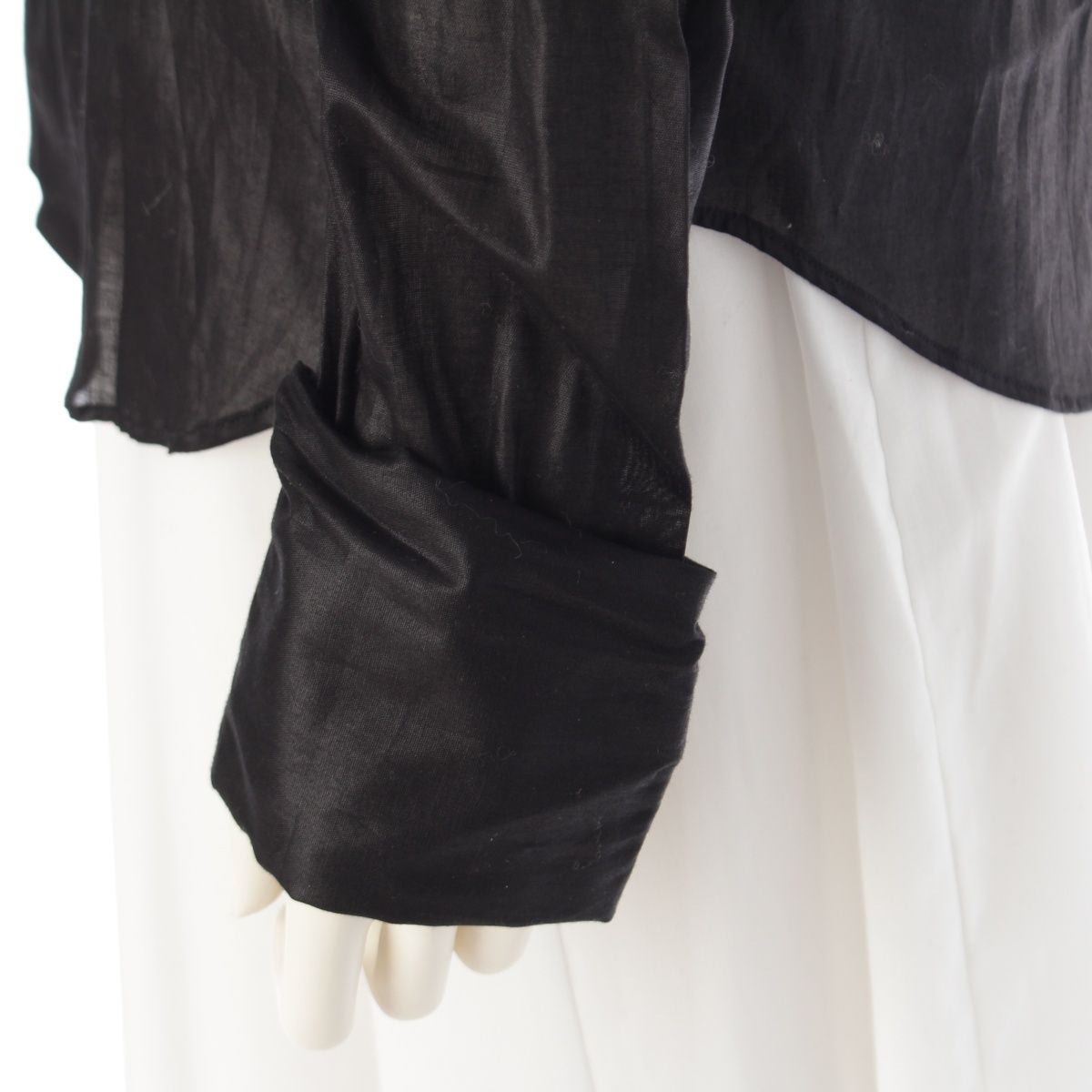 ヘルムートラング コットン 本人期 シアー 長袖シャツ ブラック 42【中古】 HELMUT LANG - ヘルムートラング コットン 本人期 シアー 長袖