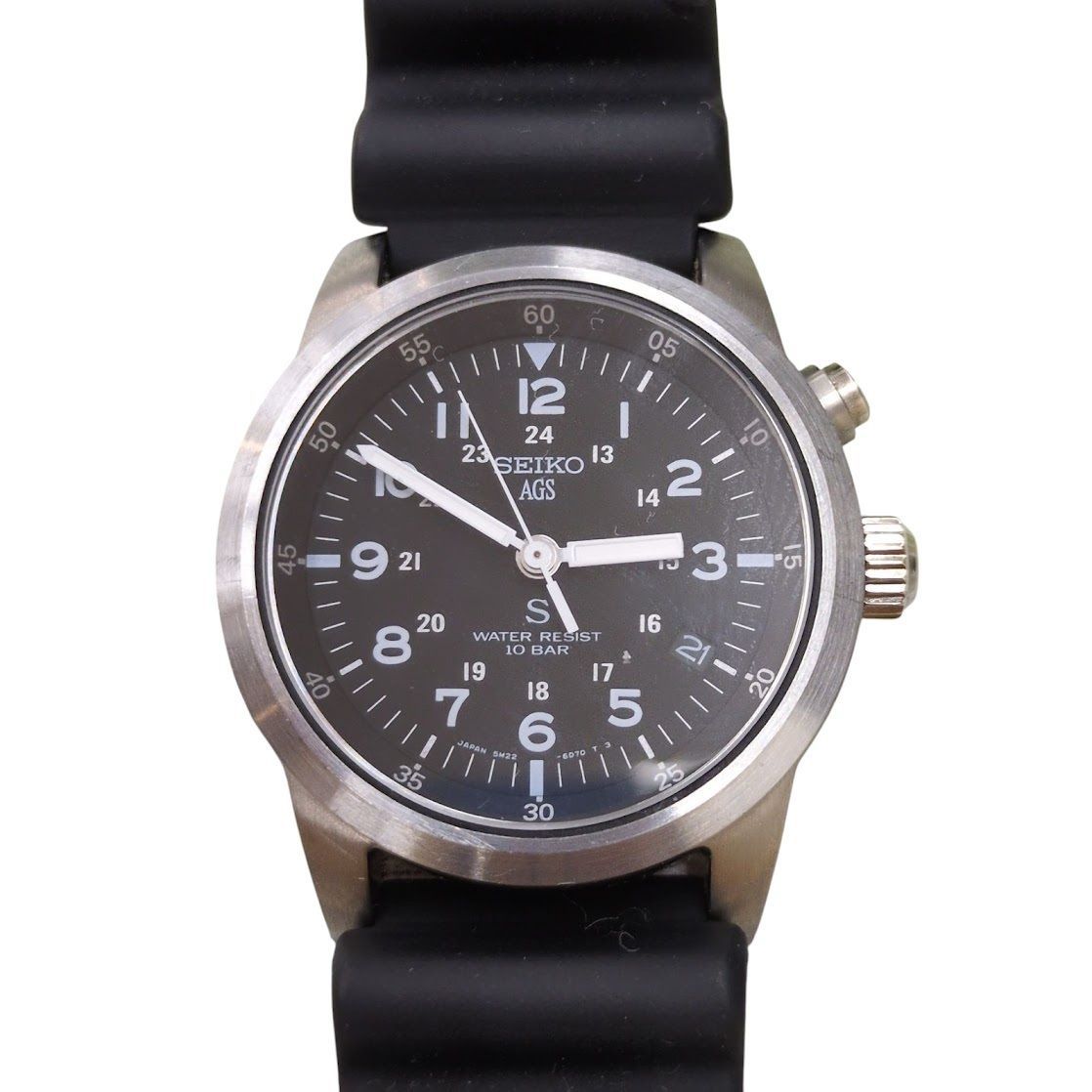 SEIKO SUS サス AGS ミリタリー文字盤　ブラック　5M22-6C20 セイコー SUS サス AGS ミリタリー文字盤 | アンティー