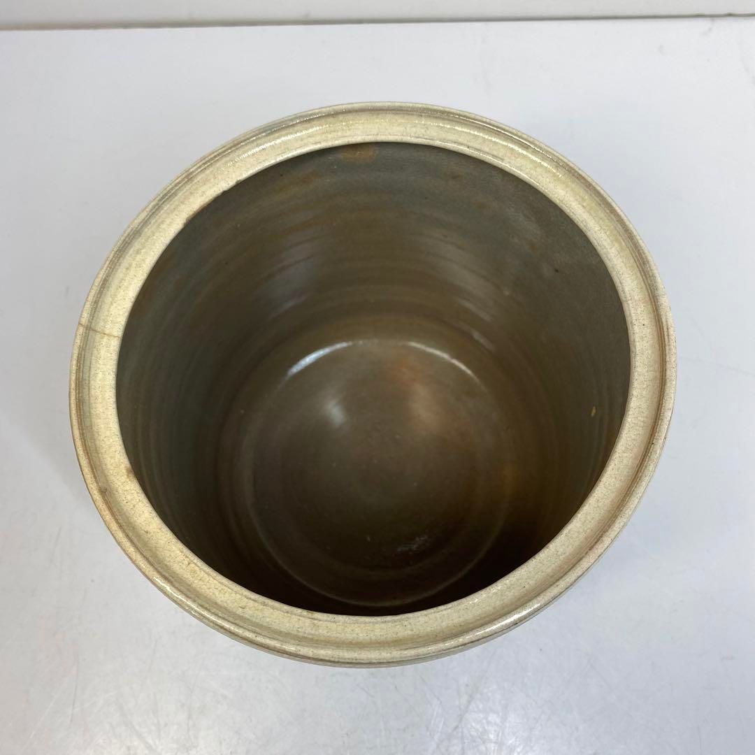 石隠 姜聖奎 磁州窯写 水指 共箱 高さ19㎝(蓋込) 東な6-0528④