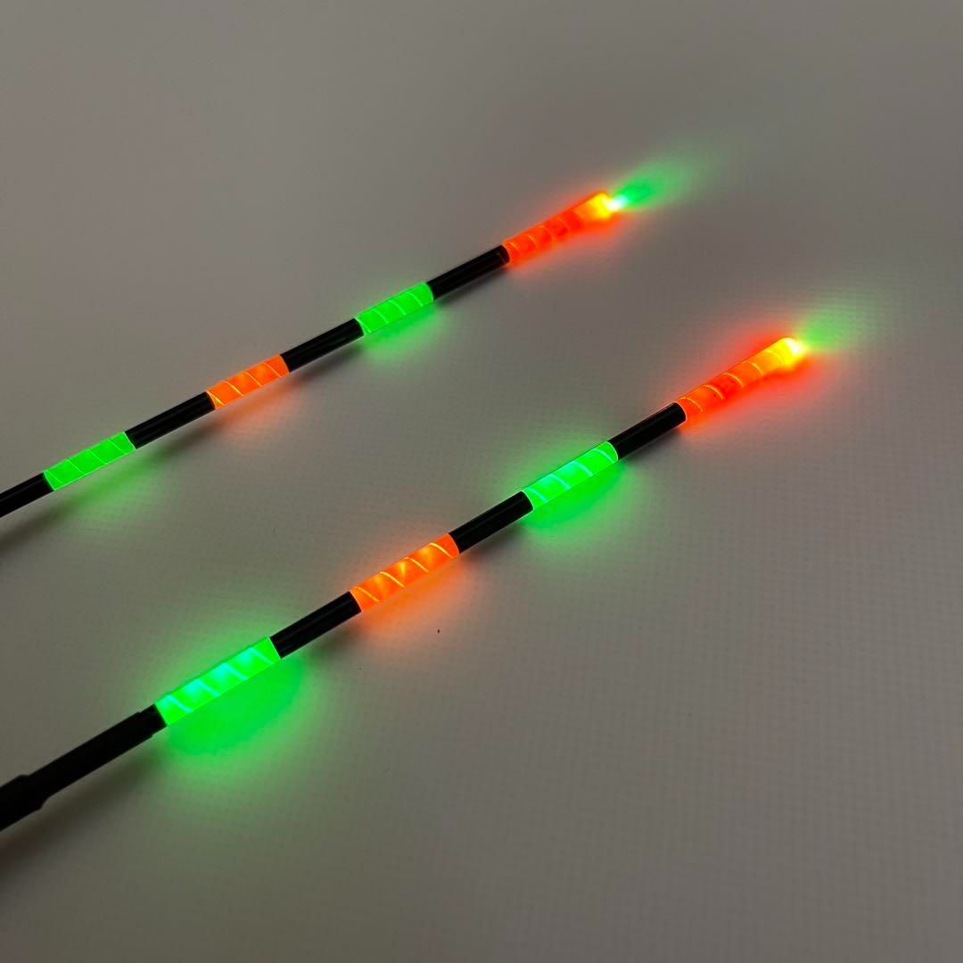 あ1171 2本セット 電気ウキ しおじ グラスパイプ ダイオード発光 ヘラ