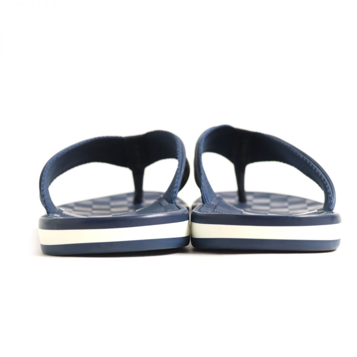 美品*ルイヴィトン*LV*マリンキーズ ライン*ダミエ*ラバー*トング サンダル*シューズ*6*青*39359 ヴィトン ダミエ ビーチサンダル マリン キーズ・ライン トング