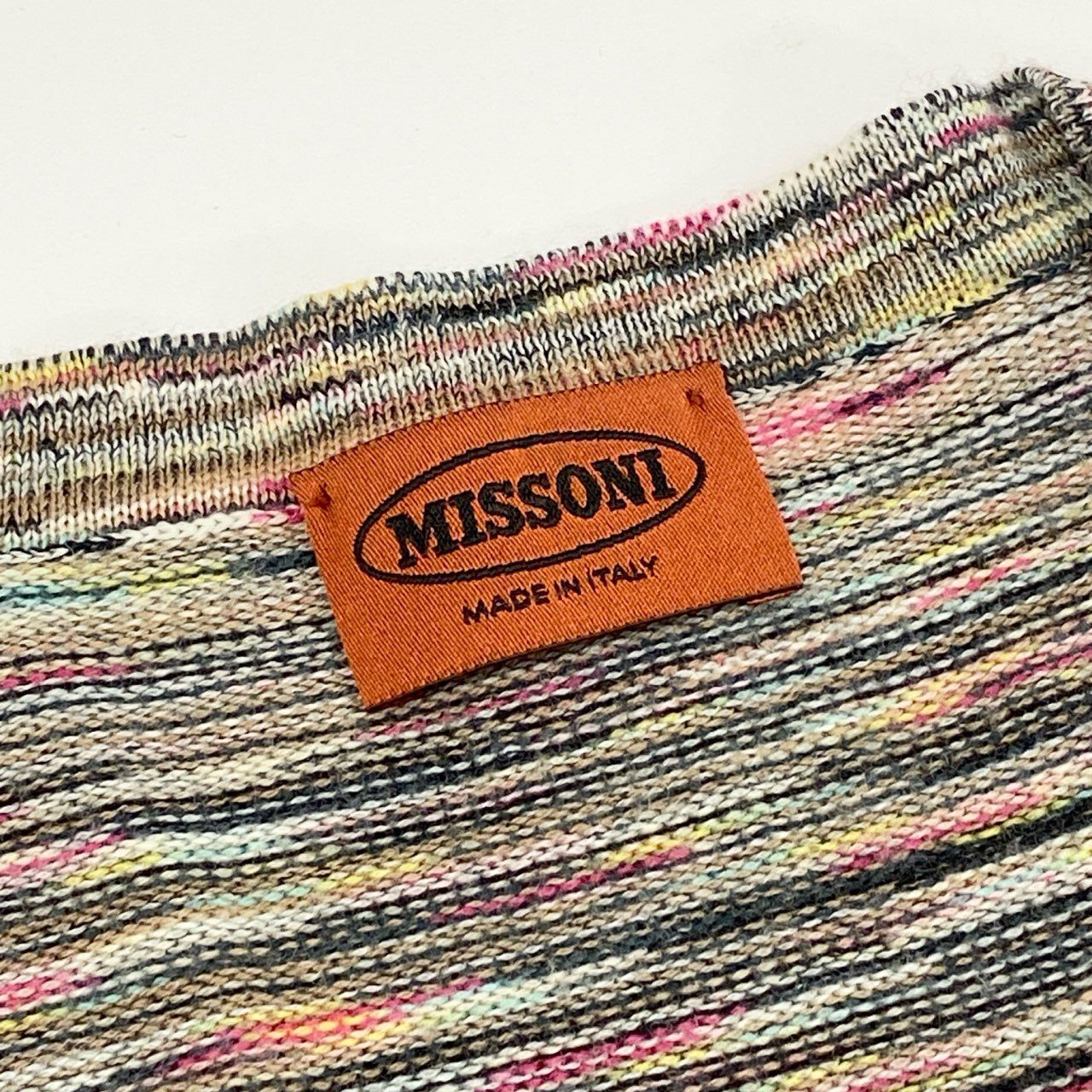 MISSONI マルチカラー ニット ワンピース 75f24 《美品》 MISSONI ミッソーニ Aライン ニットワンピース