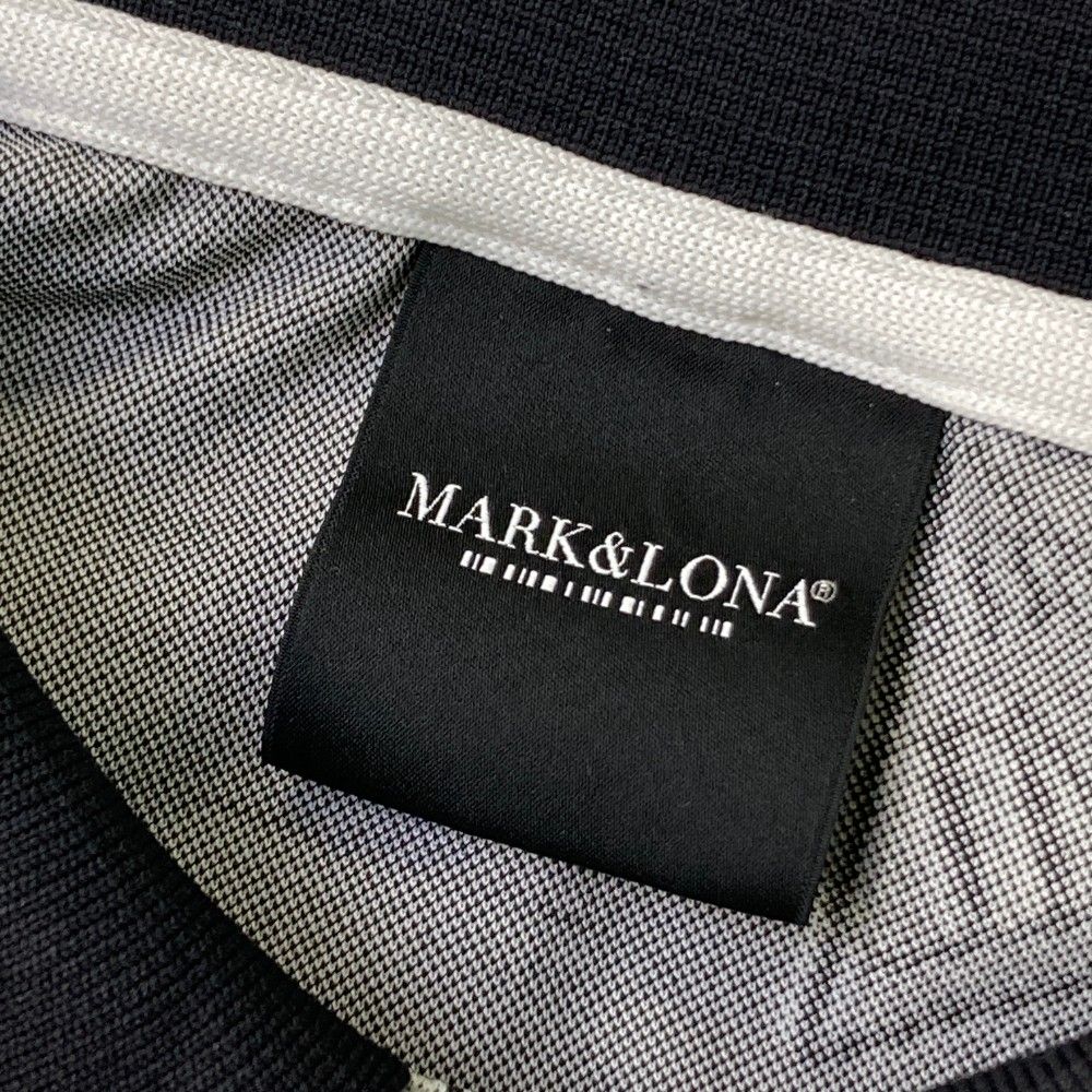 サイズ：50 MARK&LONA マークアンドロナ 2024年 半袖ポロシャツ ロゴ総柄 グレー系 [240101427936] ゴルフウェア メンズ ストスト サイズ：50 MARK&LONA マークアンドロナ 2024年 半袖ポロシャツ