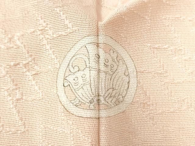 平和屋着物○上質な色無地 扇面吉祥地紋 肌色 正絹 逸品 CAAW7275yc